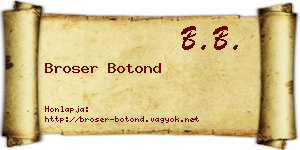 Broser Botond névjegykártya